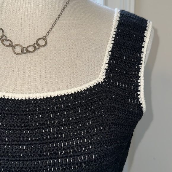 NWT AMOUR Vert Antibes Crochet Top, Medium, Black & Ivory - Picture 3 of 9